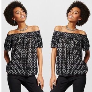 Off the shoulder patterned top